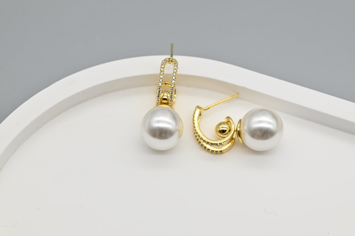 Elegant Gold-Plated Faux Pearl Drop Earrings