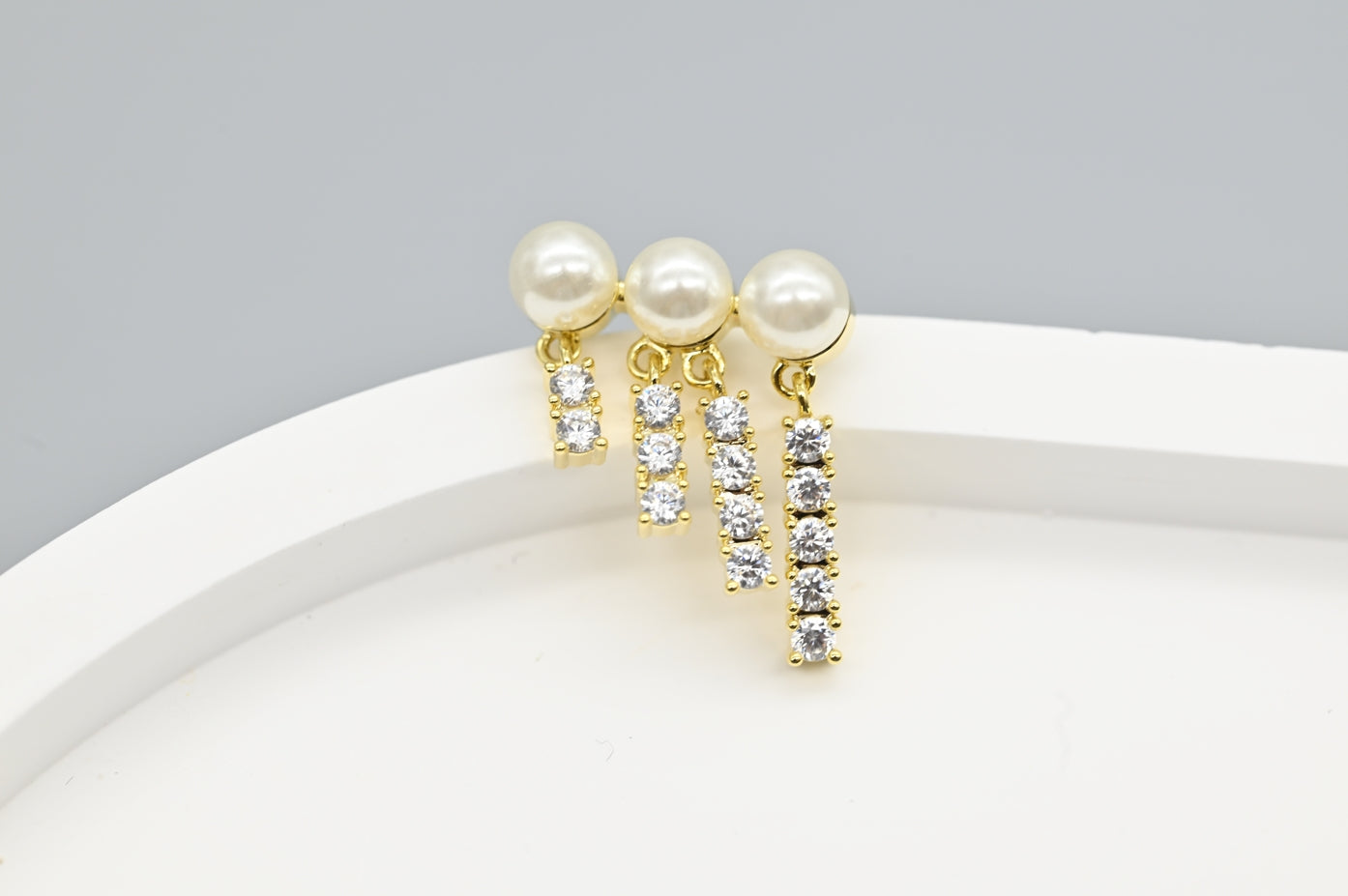 Elegant Gold-Plated Drop Earrings with Faux Pearls