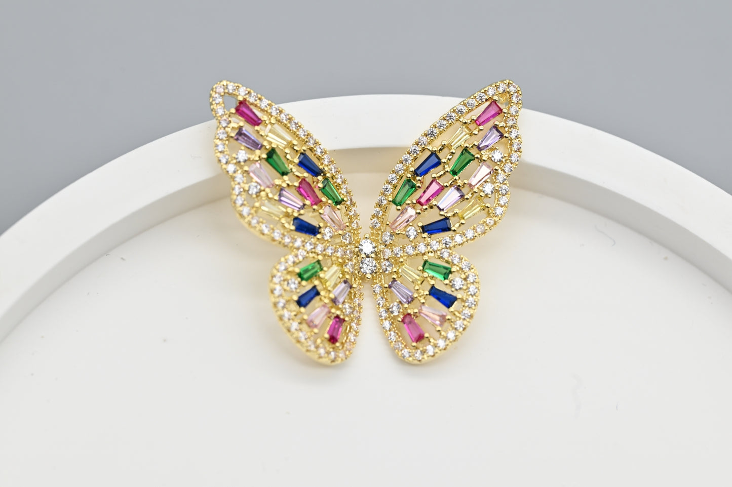 Multicolored Crystal Butterfly Earrings