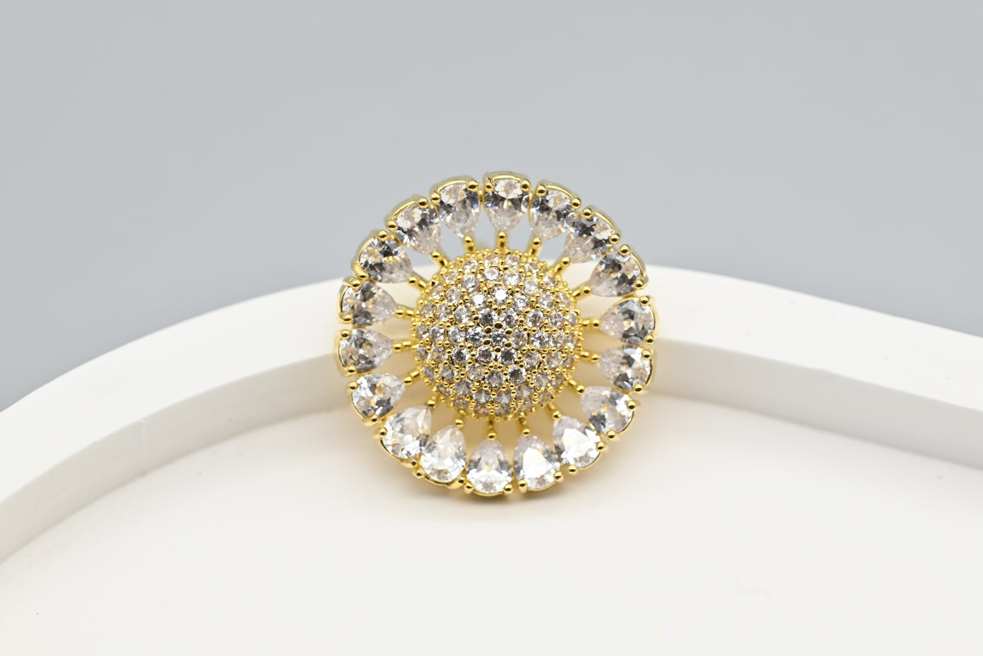 Stunning Gold-Plated Cubic Zirconia Stud Earrings