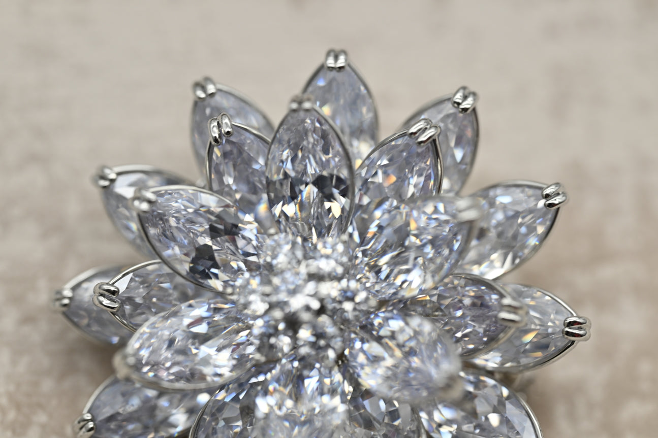 Radiant Bloom Crystal Brooch