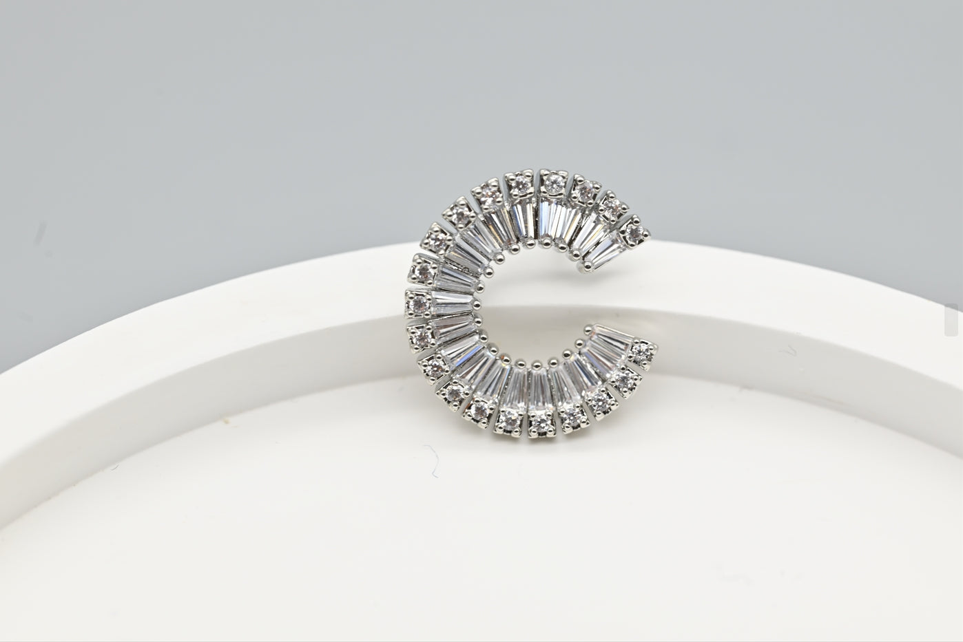 Elegant Semi-Circle Crystal Earrings