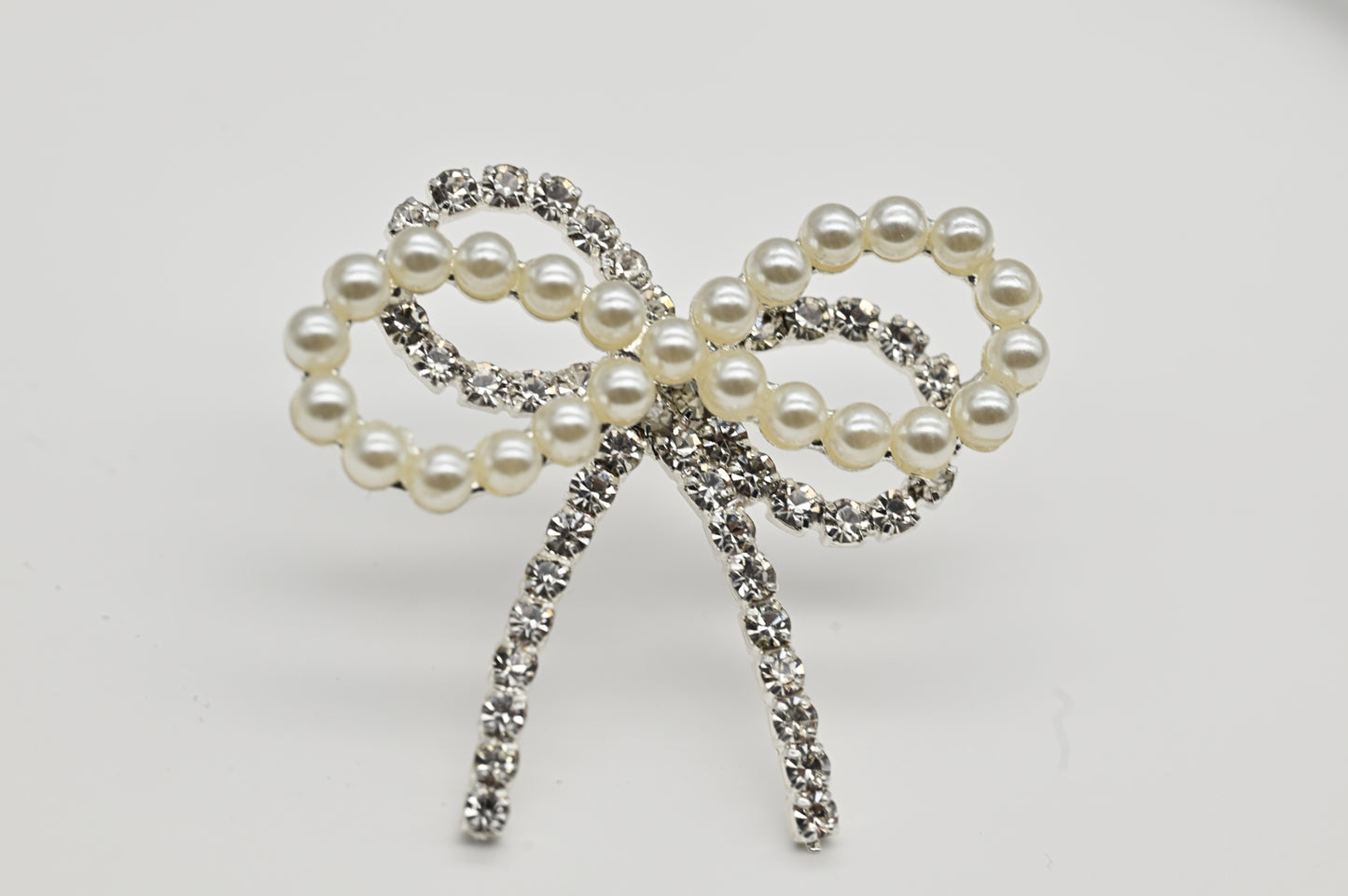 Pearl and Crystal Bow Earrings
