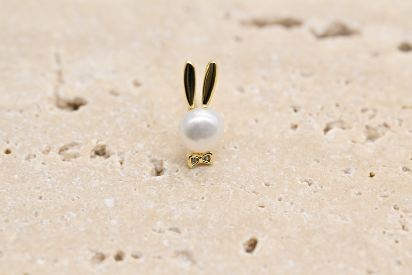 Bunny Ears Faux Pearl Stud Earrings
