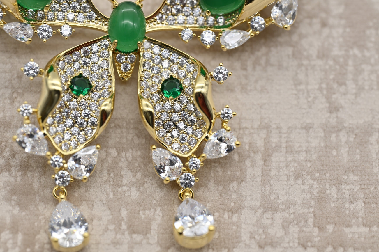 Majestic Emerald Butterfly Brooch