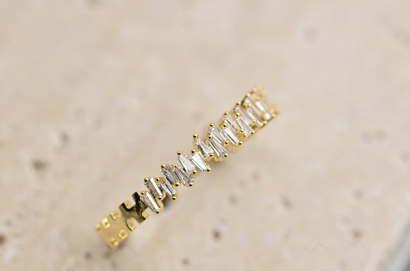 Gold-Plated Zigzag Hoop Earrings