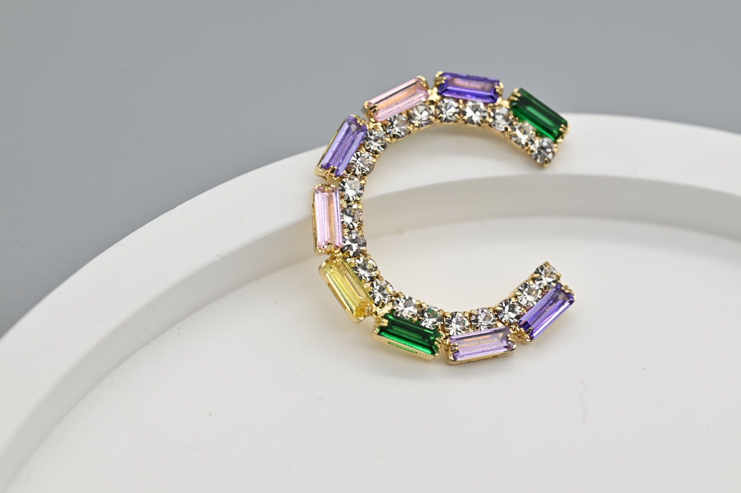 Multicolored Crystal Hoop Earrings