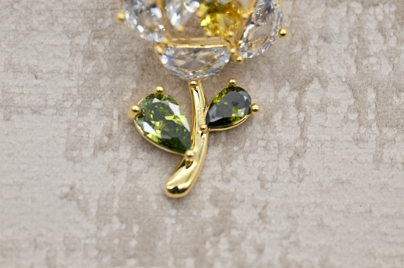 Crystal Petal Blossom Brooch