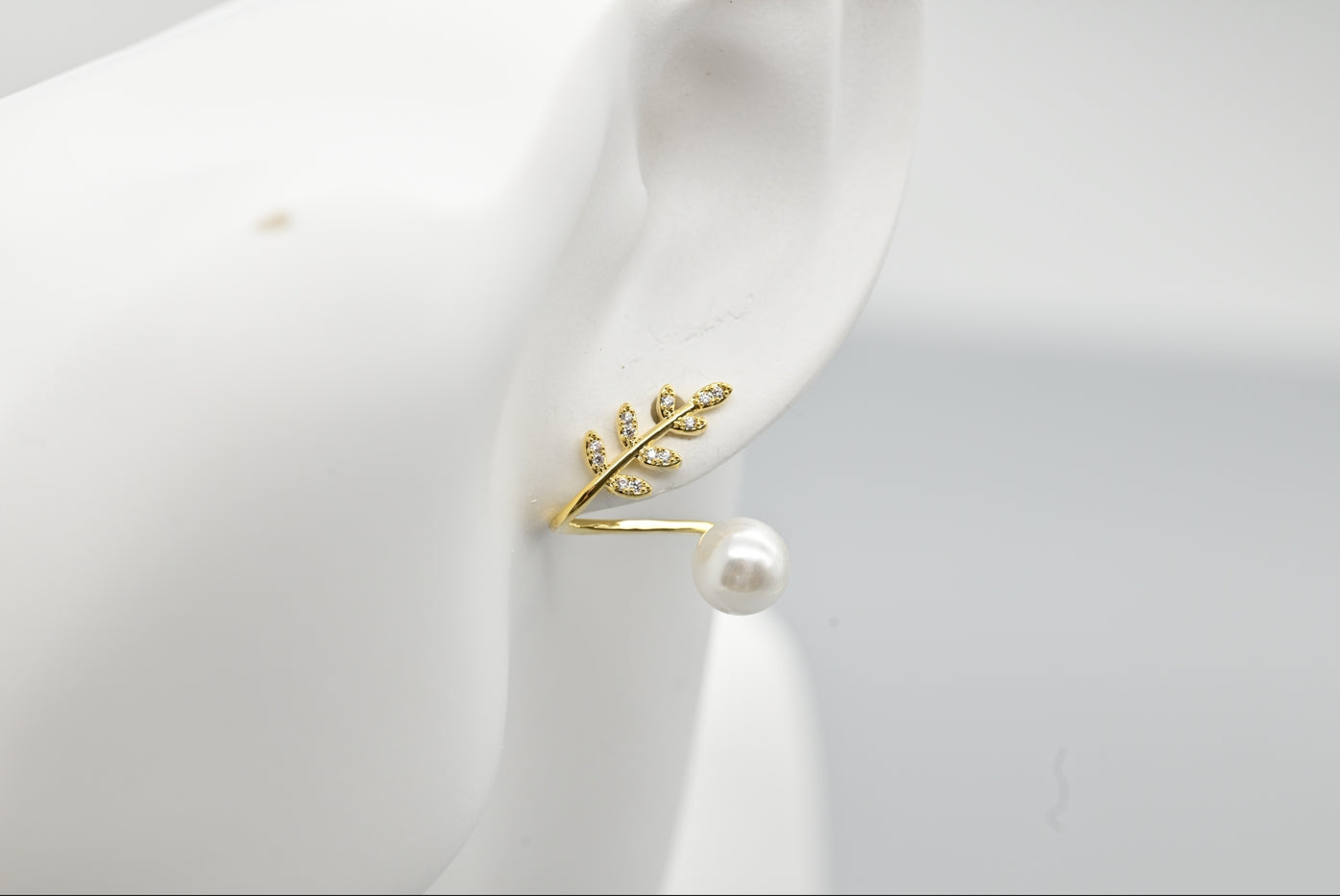 Leaf Pearl Drop Earrings