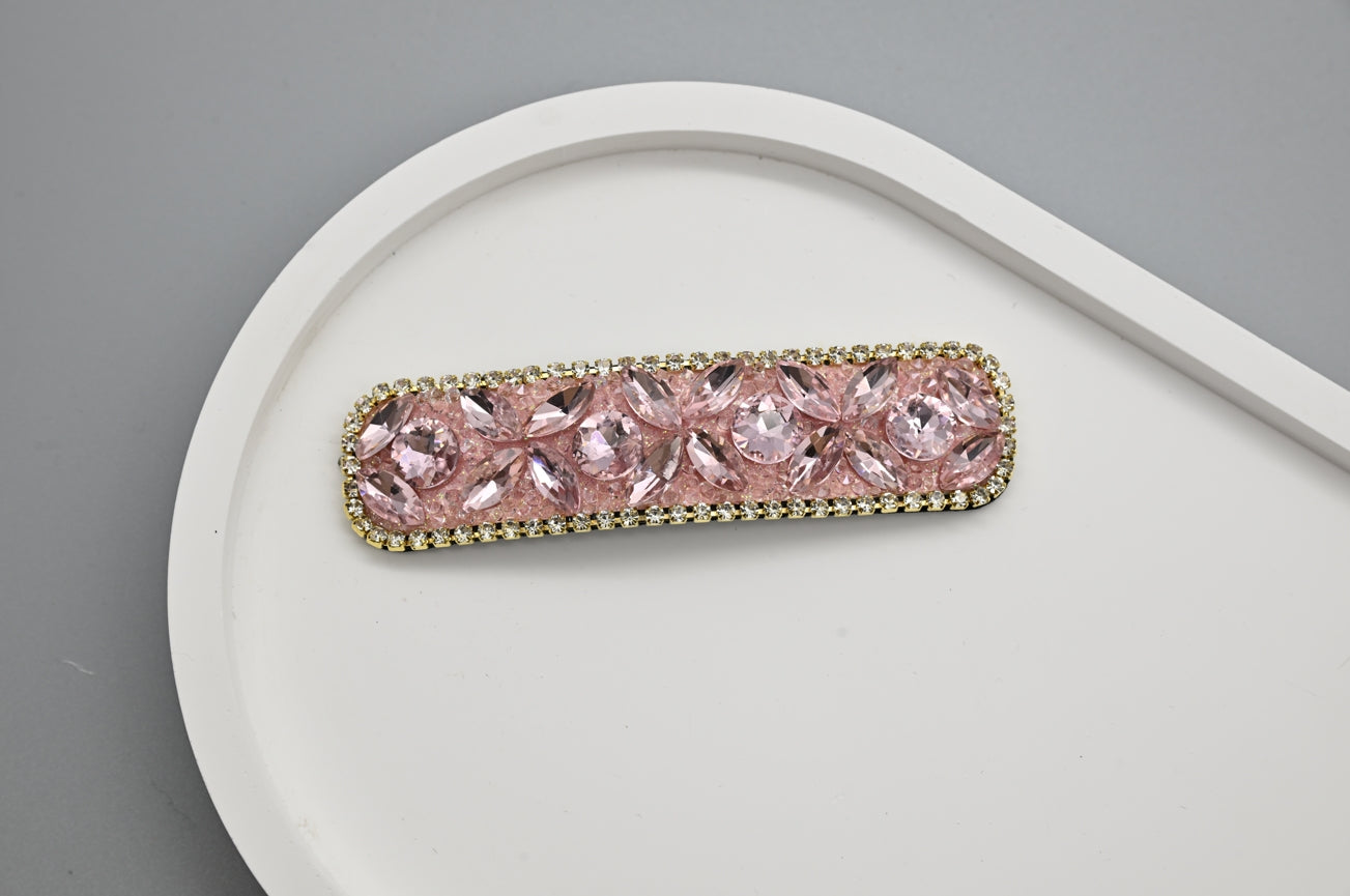 Pink Crystal Hair Clips