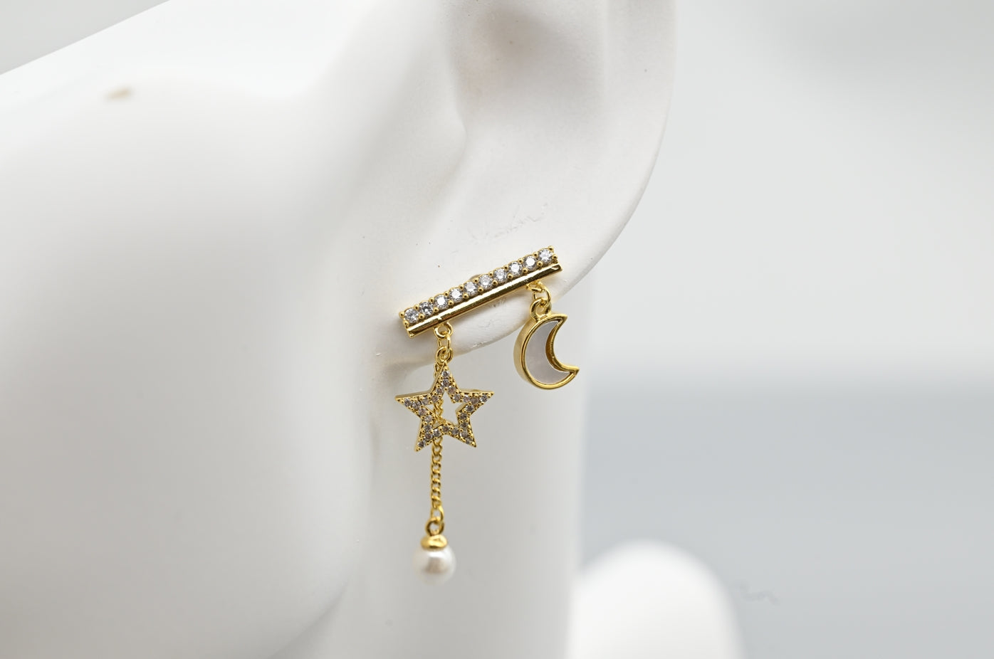 Charming Gold-Plated Celestial Drop Earrings