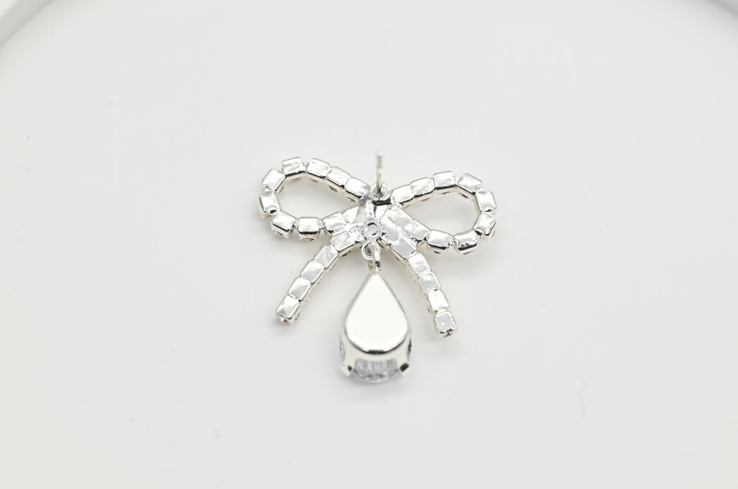 Bow and Teardrop Crystal Earrings