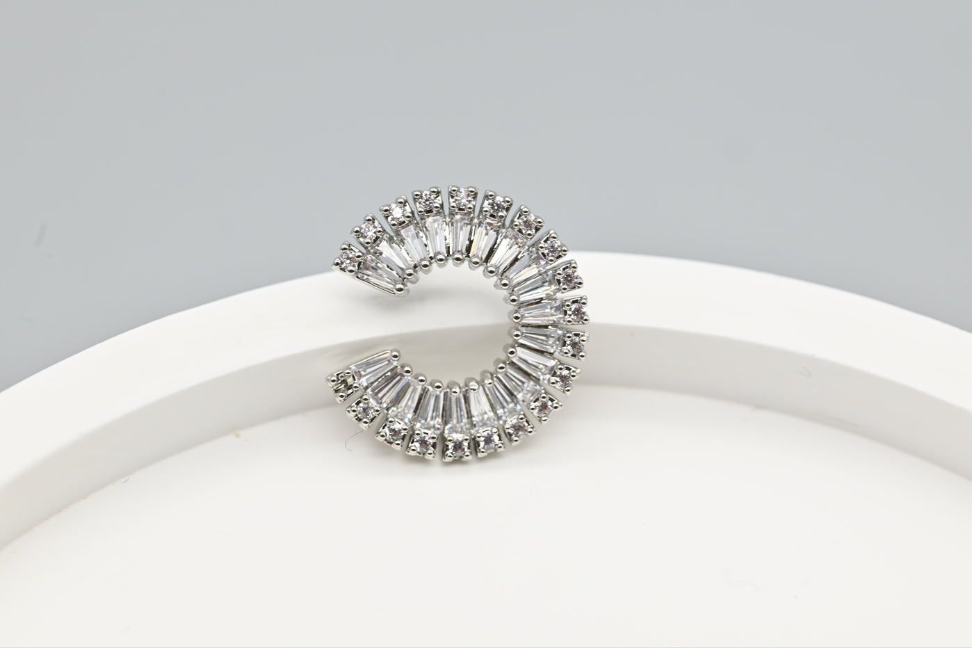 Elegant Semi-Circle Crystal Earrings