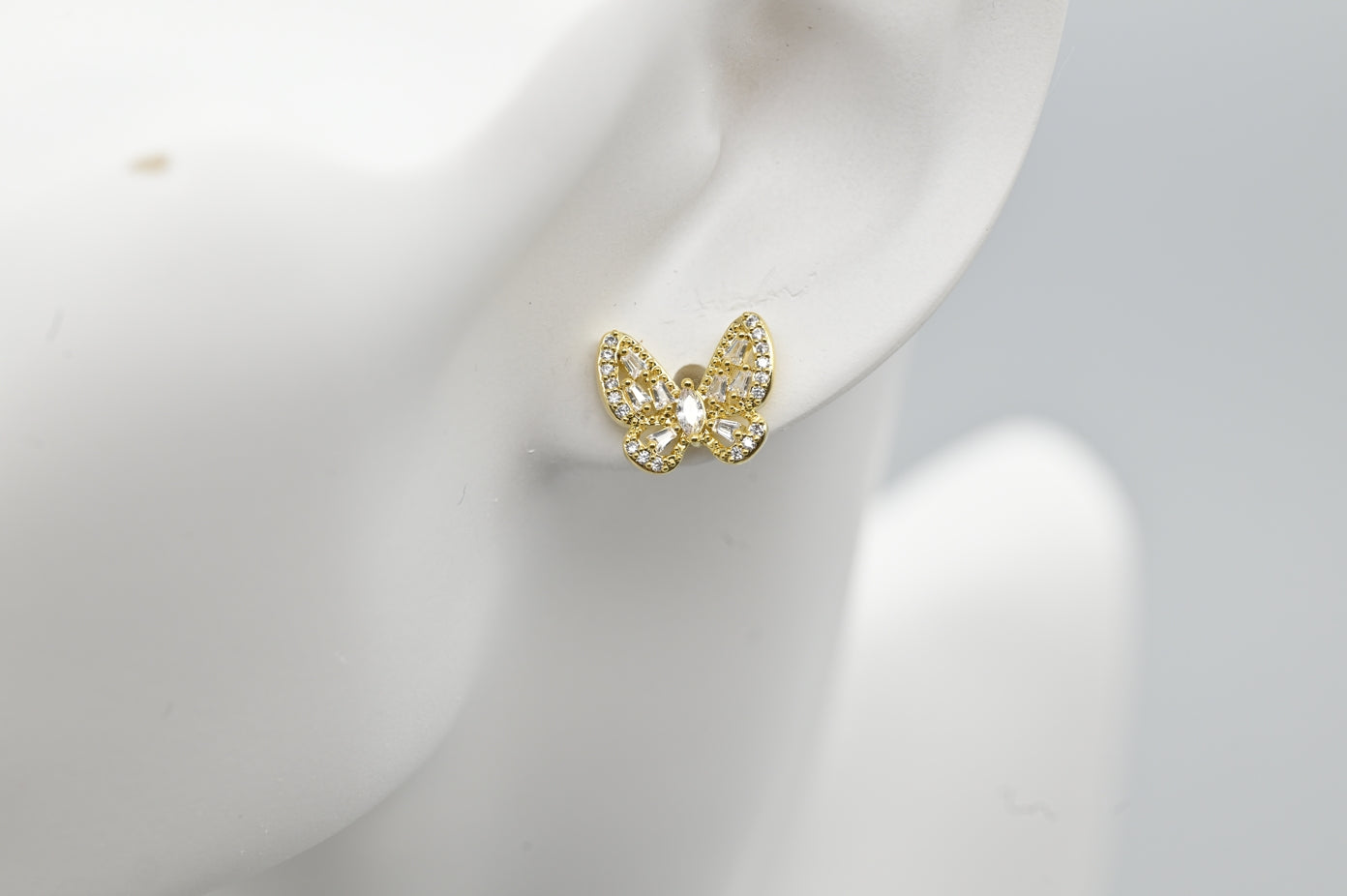 Delicate Gold-Plated Butterfly Stud Earrings
