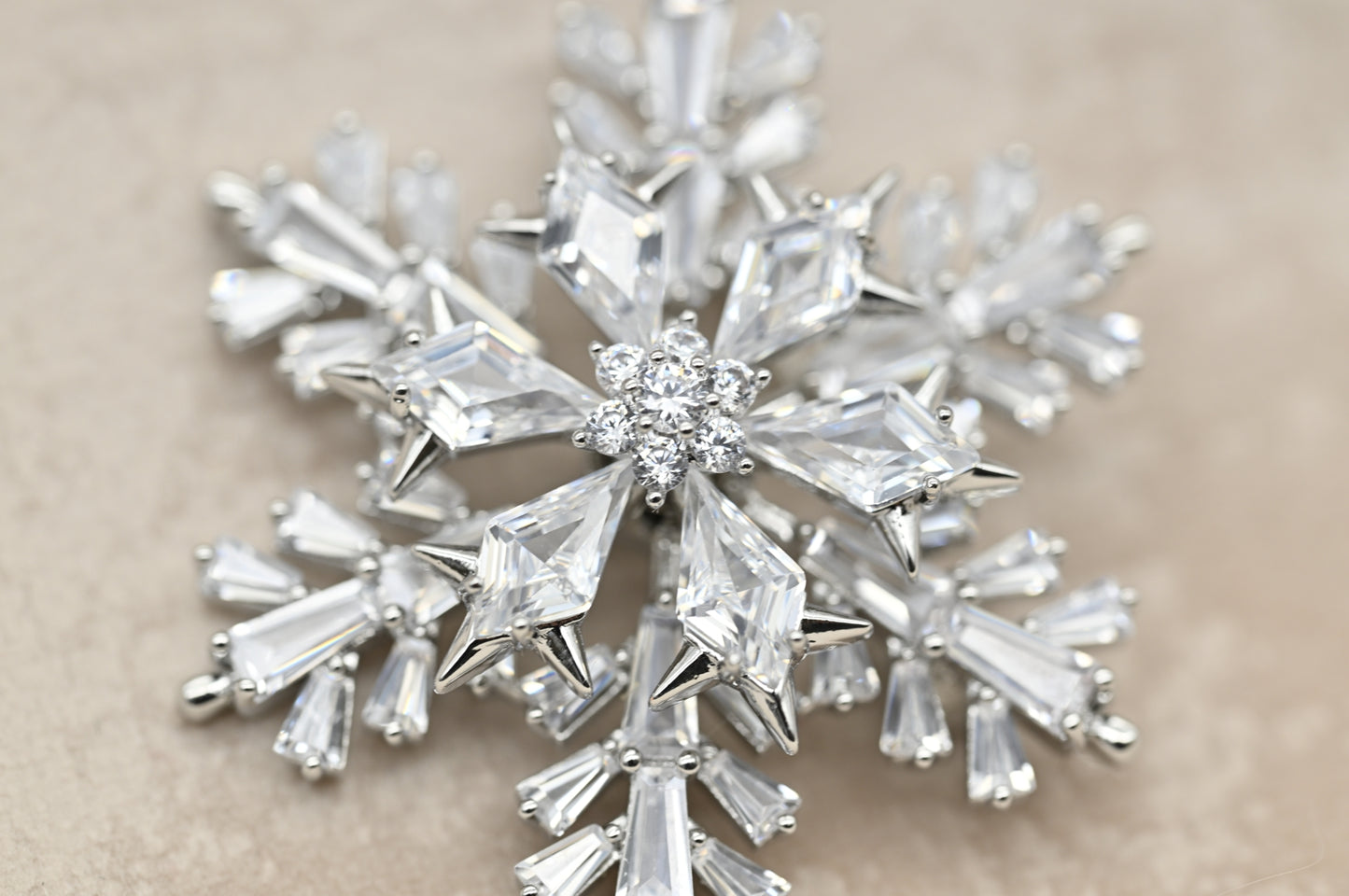 Crystal Snowflake Brooch