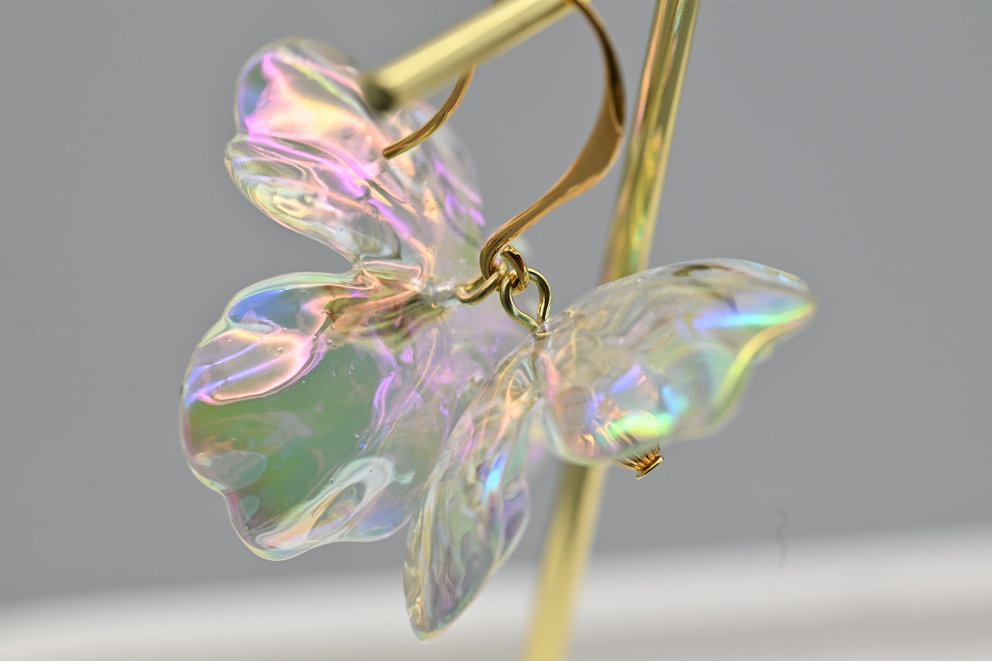 Iridescent Flower Earrings