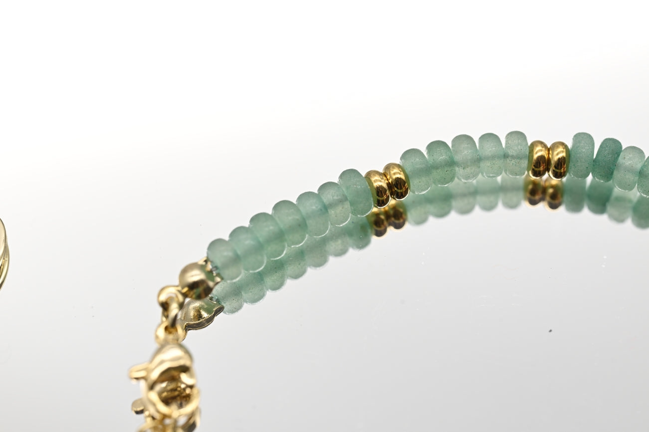 Multi-Gem Beaded Bracelet with Gold Accents