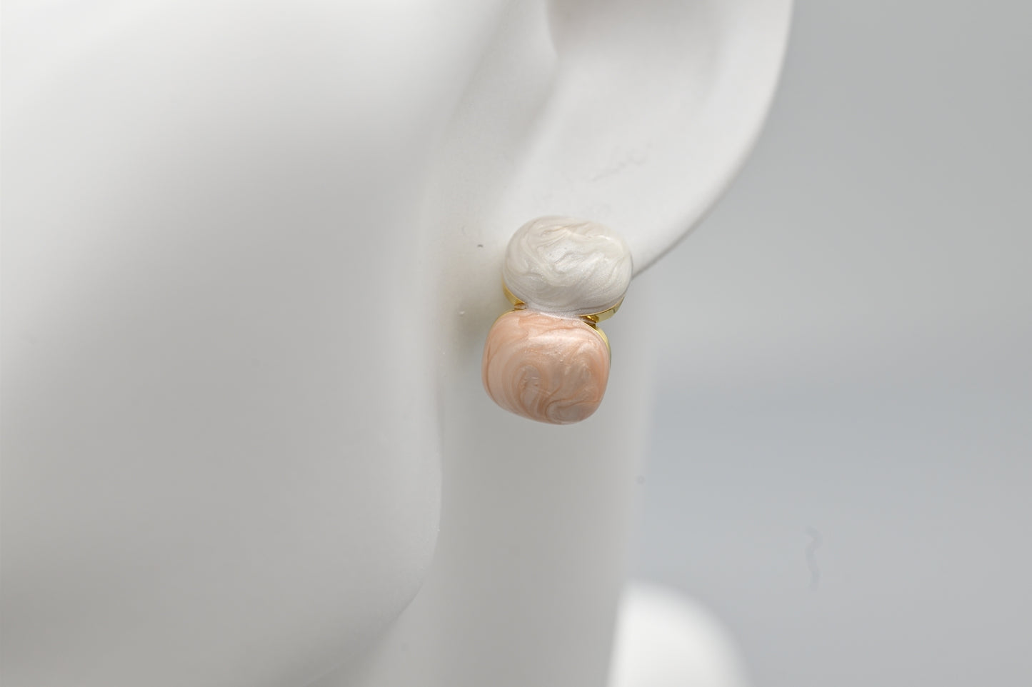 Dual-Tone Marbled Earrings