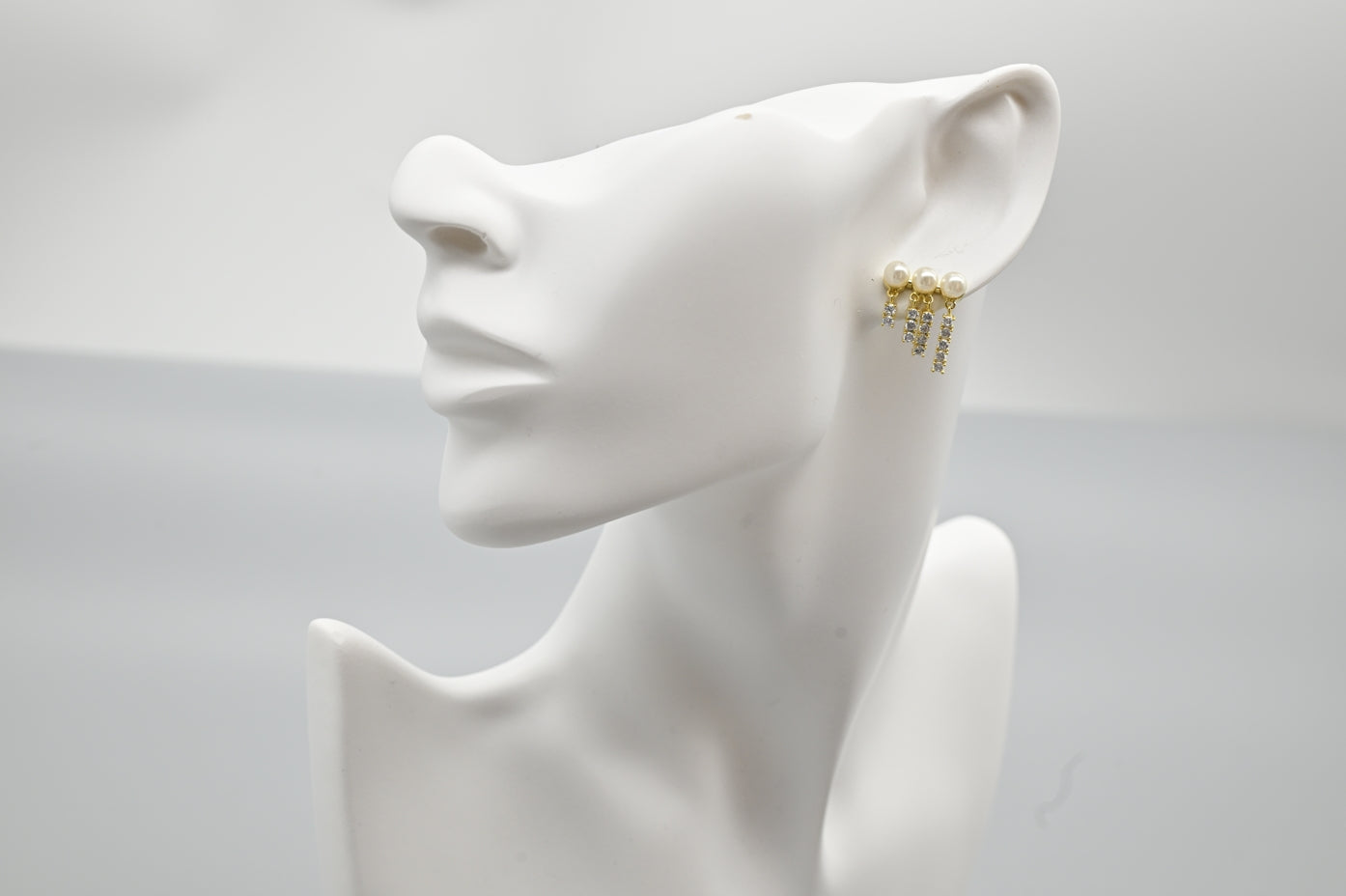 Elegant Gold-Plated Drop Earrings with Faux Pearls