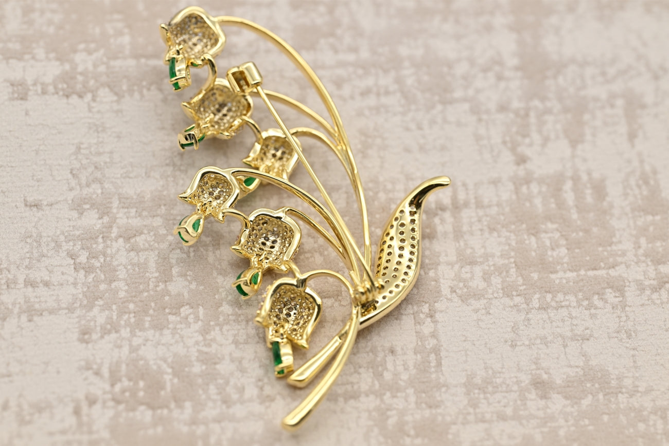 Graceful Lily of the Valley Brooch