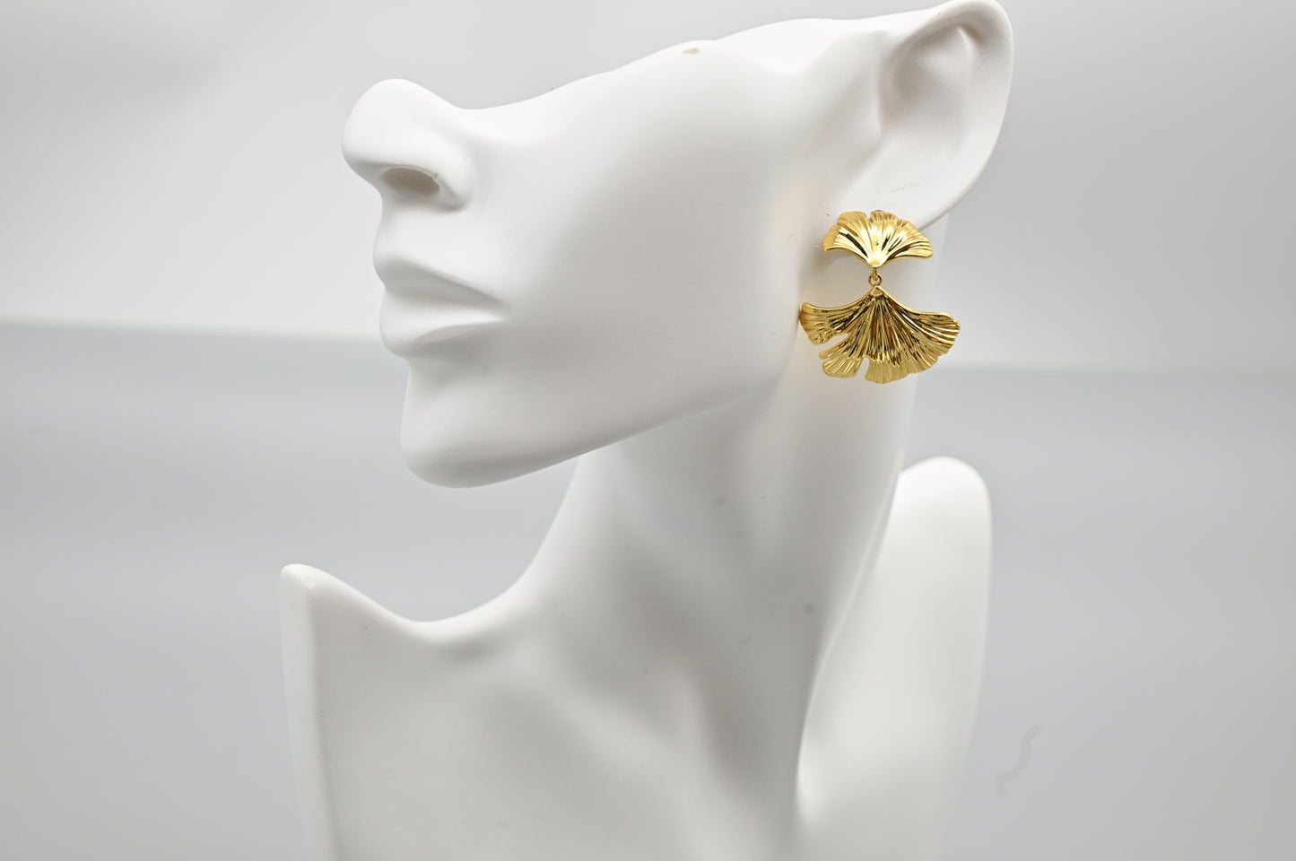 Gold Ginkgo Leaf Earrings