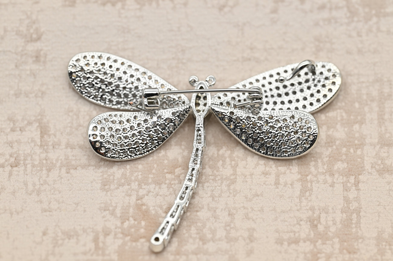 Sparkling Dragonfly Brooch
