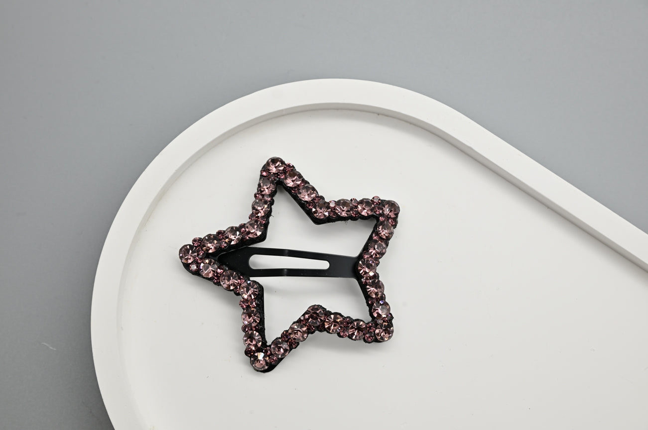 Star-Shaped Rhinestone Hair Clips