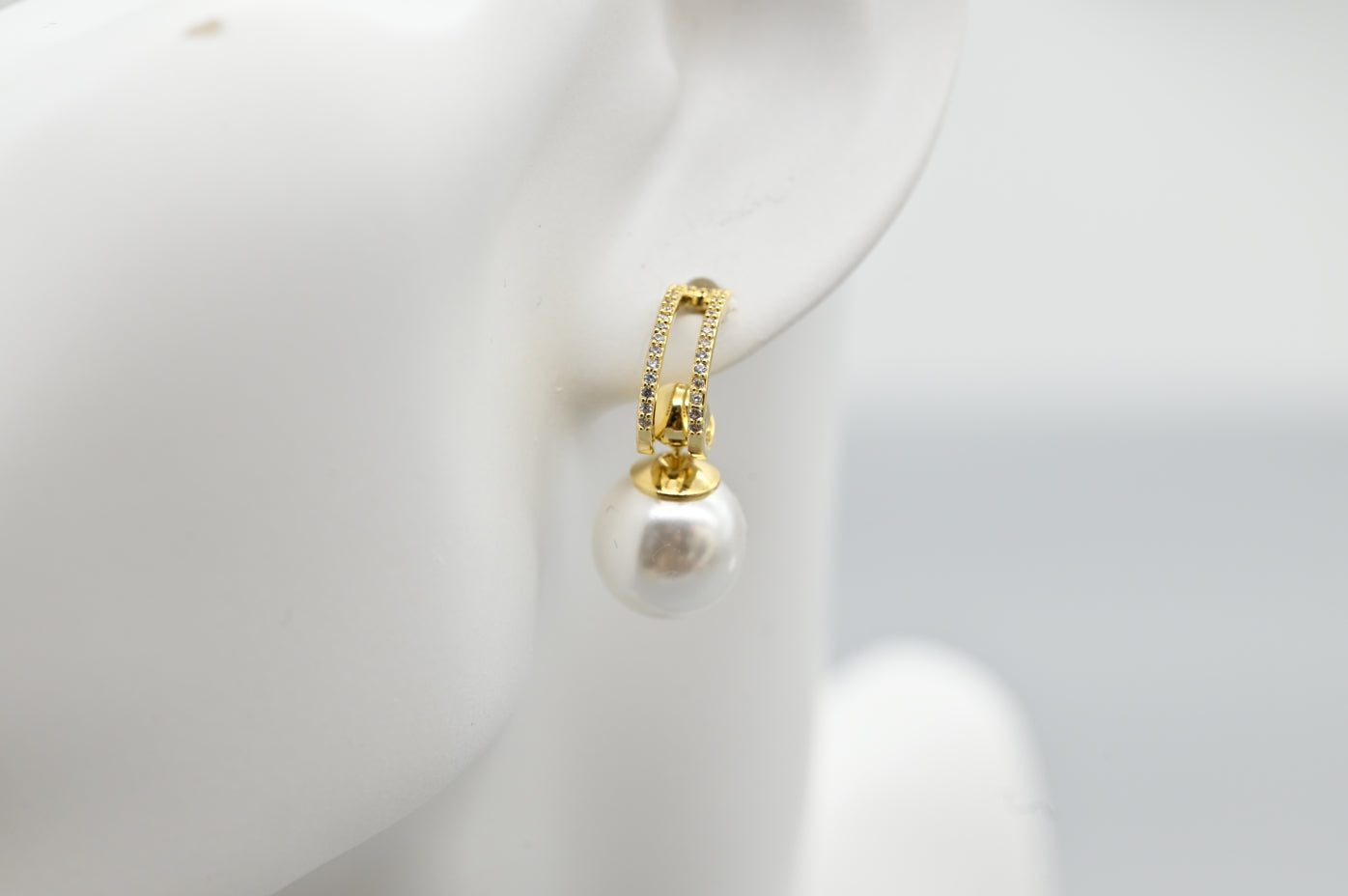Elegant Gold-Plated Faux Pearl Drop Earrings