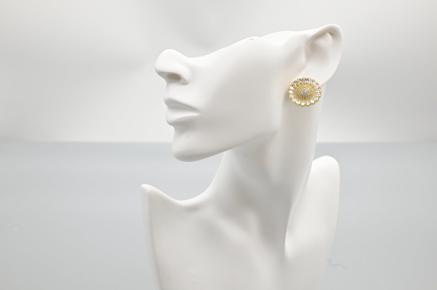 Stunning Gold-Plated Cubic Zirconia Stud Earrings