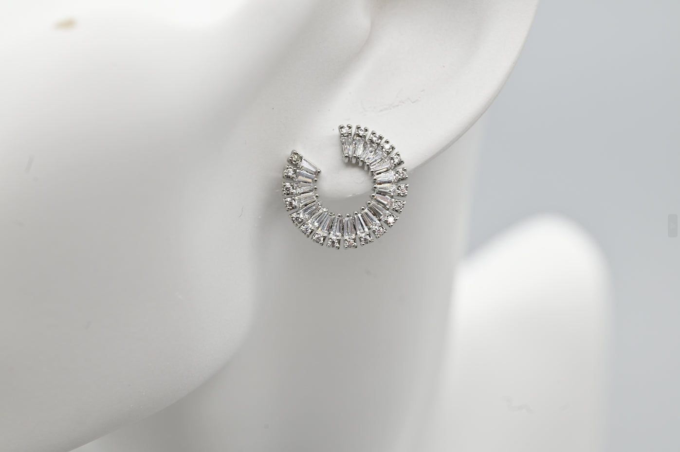 Elegant Semi-Circle Crystal Earrings