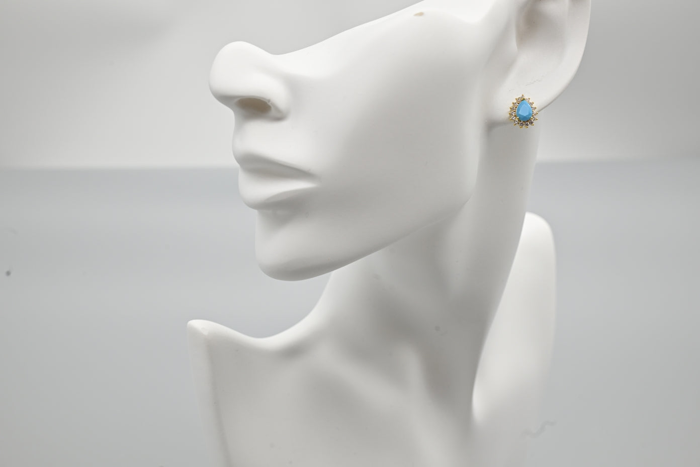 Elegant Gold-Plated Teardrop Turquoise Earrings