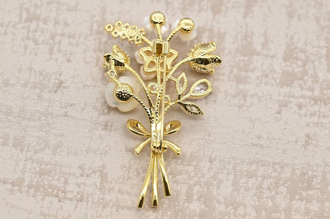 Exquisite Floral Bouquet Brooch