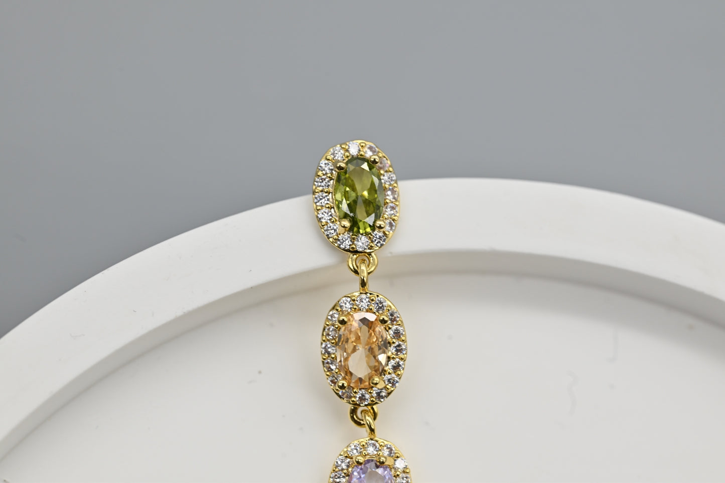 Colorful Gemstone Floral Earrings