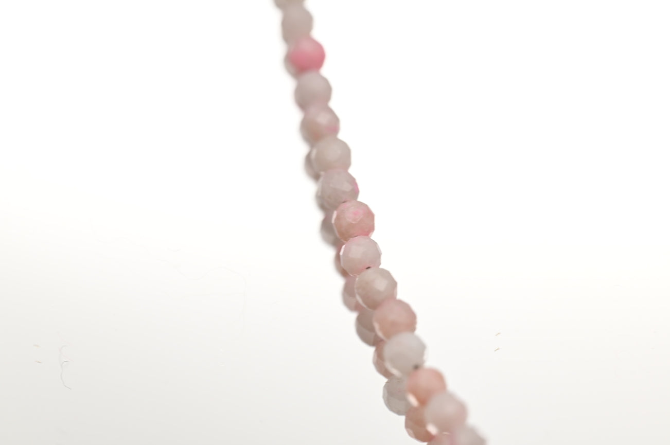 Pink Opal and Turquoise Bead Necklace with Gold Accents
