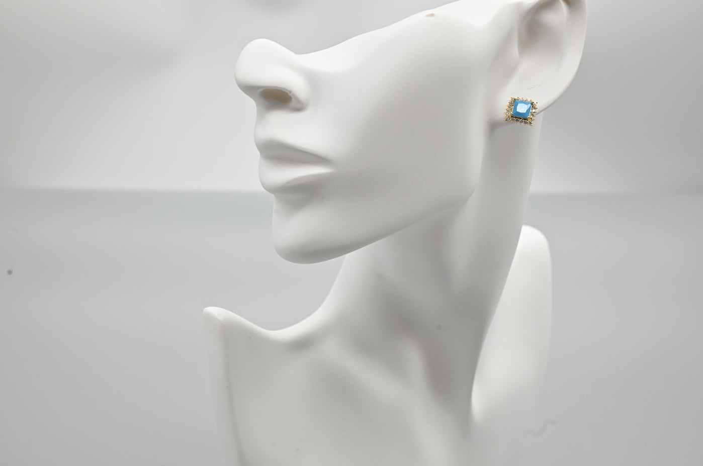 Chic Turquoise Square Stud Earrings