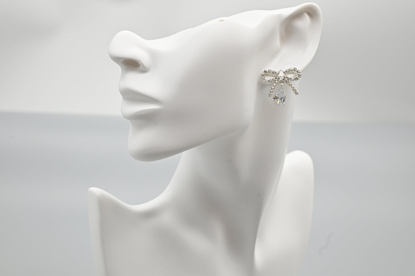 Bow and Teardrop Crystal Earrings