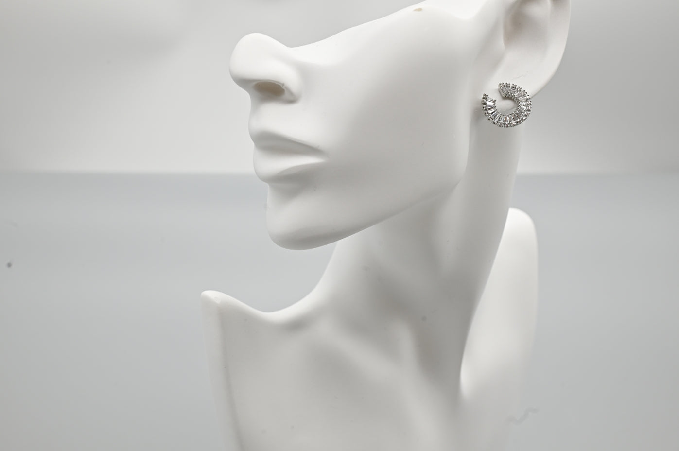 Elegant Semi-Circle Crystal Earrings