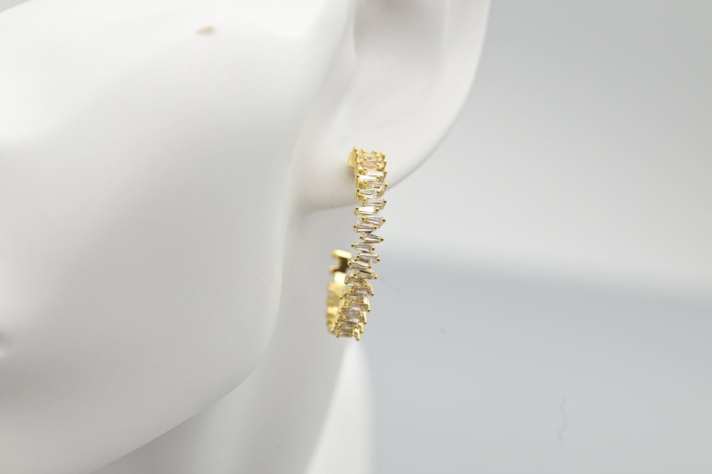 Gold-Plated Zigzag Hoop Earrings