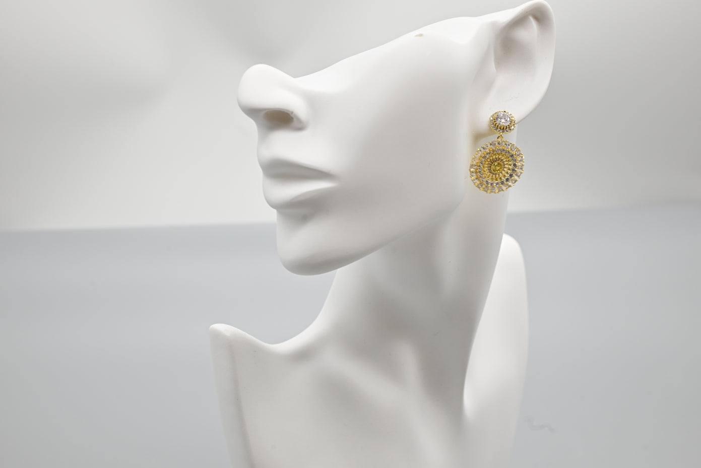 Radiant Gold-Tone Sunburst Earrings with Crystals