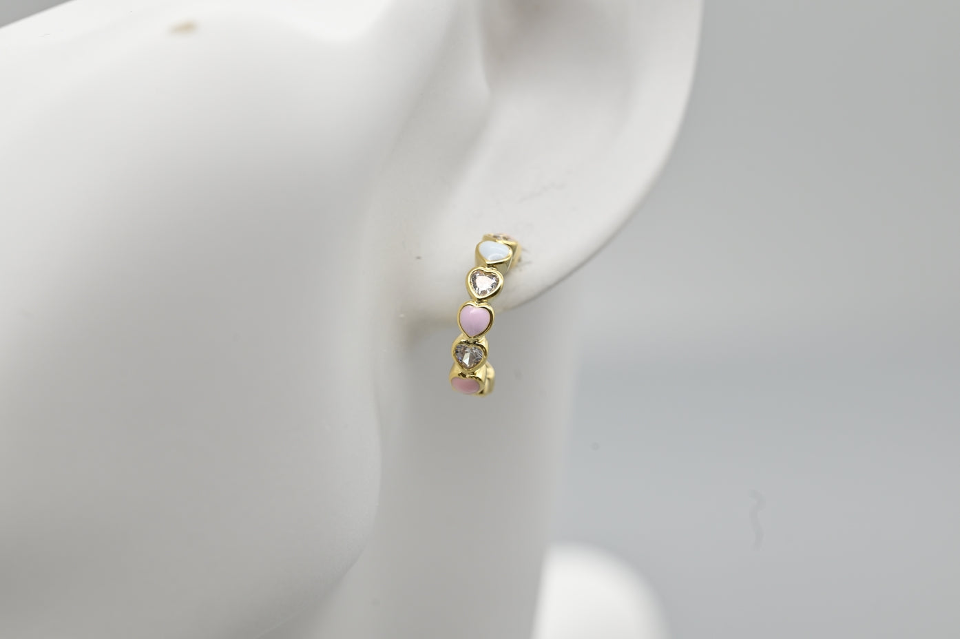 Gold-Plated Heart Hoop Earrings