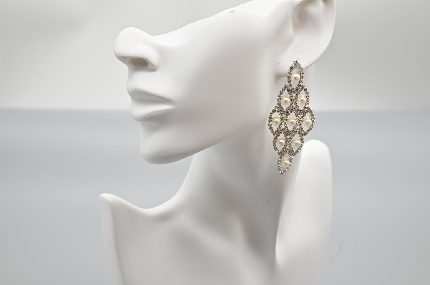 Pearl and Crystal Chandelier Earrings