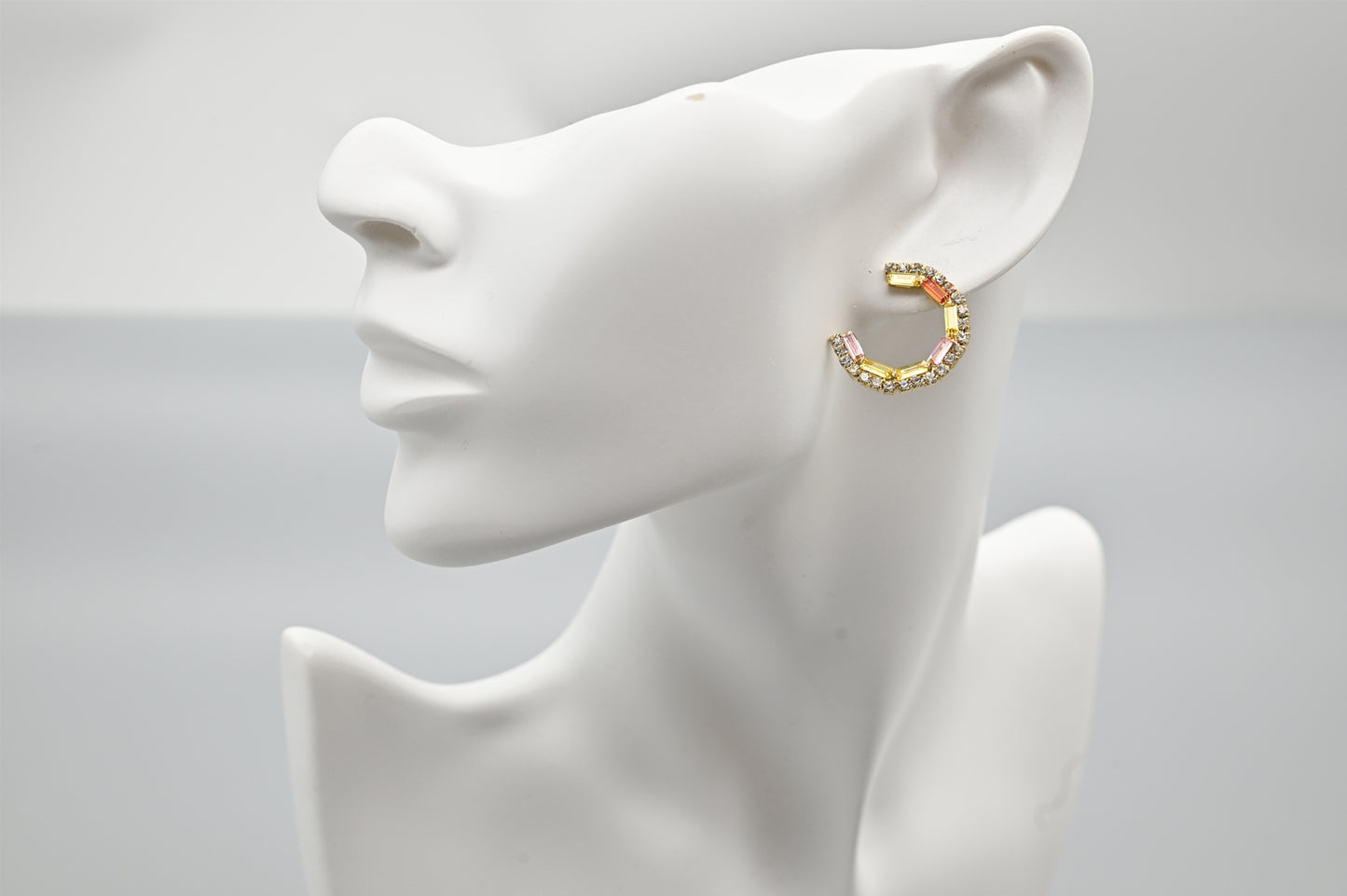 Multicolored Crystal Hoop Earrings